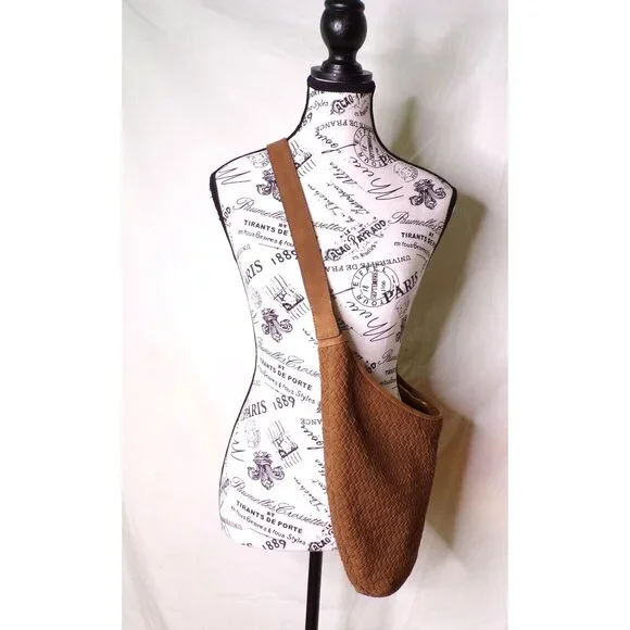 🆕MADEWELL Essentials Curve Suede Woven Shoulder Bag Brown - Picture 10 of 14